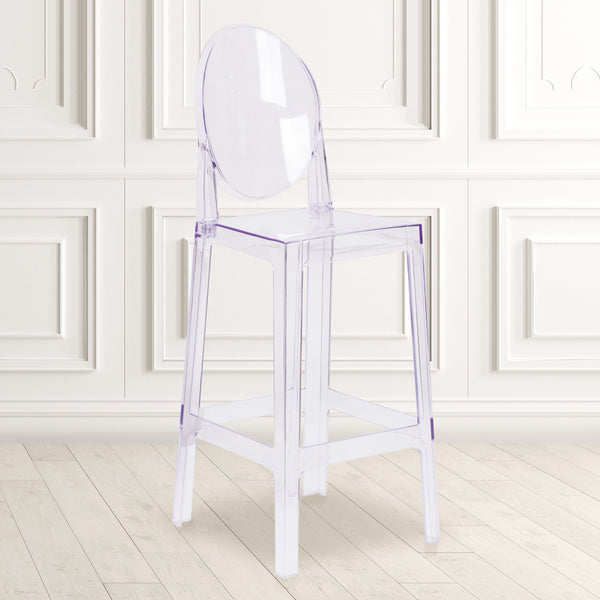 Ghost Barstool with Oval Back in Transparent Crystal - Wedding Chairs