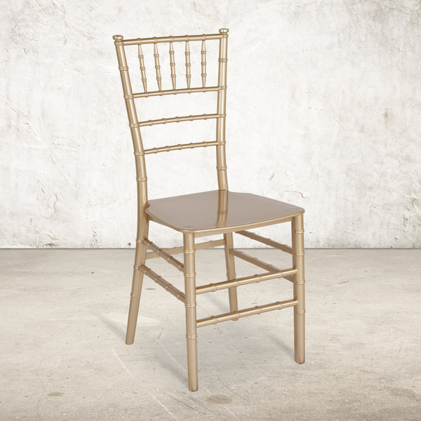 Gold |#| Gold Stackable Resin Chiavari Chair - Hospitality and Event Seating