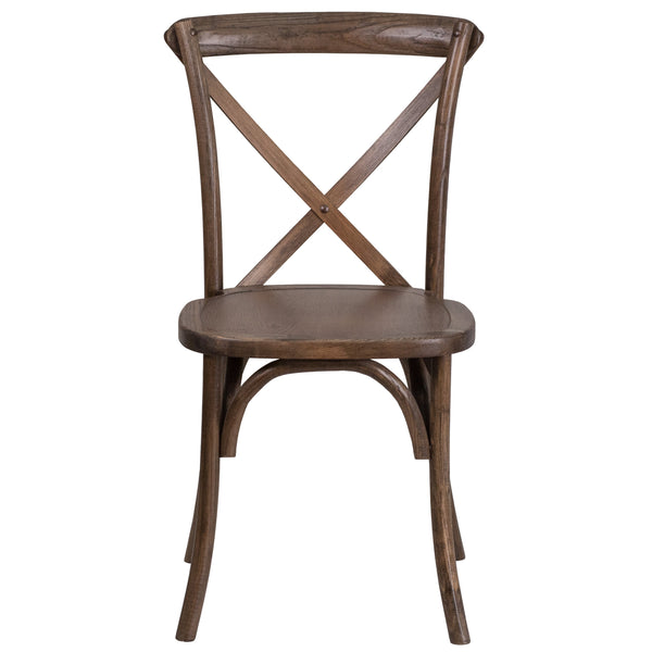 Early American |#| Stackable Early American Wood Cross Back Chair - Dining Room Seating