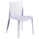 Transparent Stacking Side Chair with Artistic Pattern Design