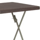 1.95-Foot Square Brown Rattan Plastic Folding Table - Outdoor Event Table