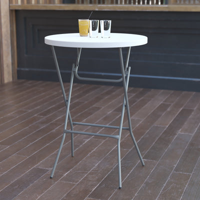 2.6-Foot Round Plastic Bar Height Folding Table