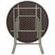 2.6-Foot Round Brown Rattan Plastic Folding Table - Outdoor Event Table