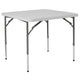 2.79-Foot Square Height Adjustable Granite White Plastic Folding Table