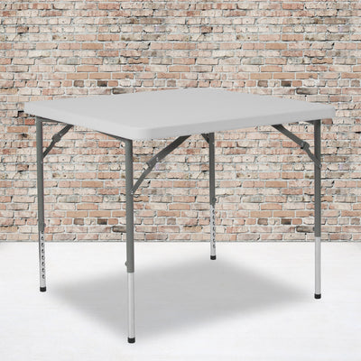 2.79-Foot Square Height Adjustable Plastic Folding Table