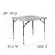 2.79-Foot Square Height Adjustable Granite White Plastic Folding Table