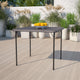 Dark Gray |#| 2.83-Foot Square Bi-Fold Dark Gray Plastic Folding Table with Carrying Handle