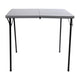 Gray |#| 2.83-Foot Square Bi-Fold Gray Plastic Folding Table with Carrying Handle