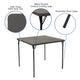 Dark Gray |#| 2.83-Foot Square Bi-Fold Dark Gray Plastic Folding Table with Carrying Handle