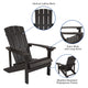 Black |#| Indoor/Outdoor Adirondack Style Side Table and 2 Chair Set in Black