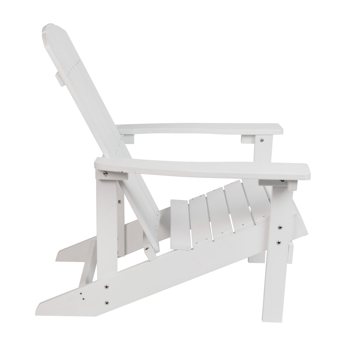 White |#| Indoor/Outdoor Adirondack Style Side Table and 2 Chair Set in White