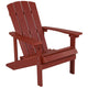 Red |#| Indoor/Outdoor Adirondack Style Side Table and 2 Chair Set in Red