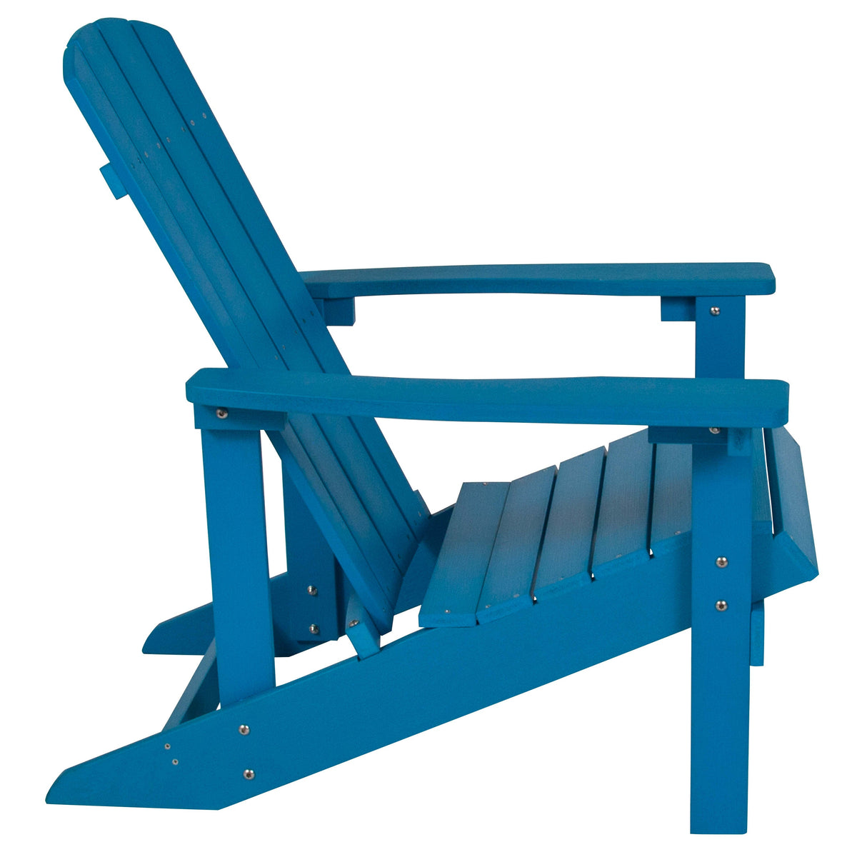 Blue |#| Indoor/Outdoor Adirondack Style Side Table and 2 Chair Set in Blue