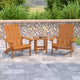 Teak |#| Indoor/Outdoor Adirondack Style Side Table and 2 Chair Set in Teak