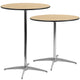 Natural |#| 30" Round Wood Cocktail Table with 30" and 42" Columns
