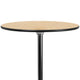 Natural |#| 30" Round Wood Cocktail Table with 30" and 42" Columns