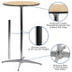 Natural |#| 36" Round Wood Commercial Grade Cocktail Table with 30" and 42" Columns