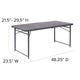 Dark Gray |#| 4-Foot Height Adjustable Bi-Fold Dark Gray Plastic Folding Table with Handle