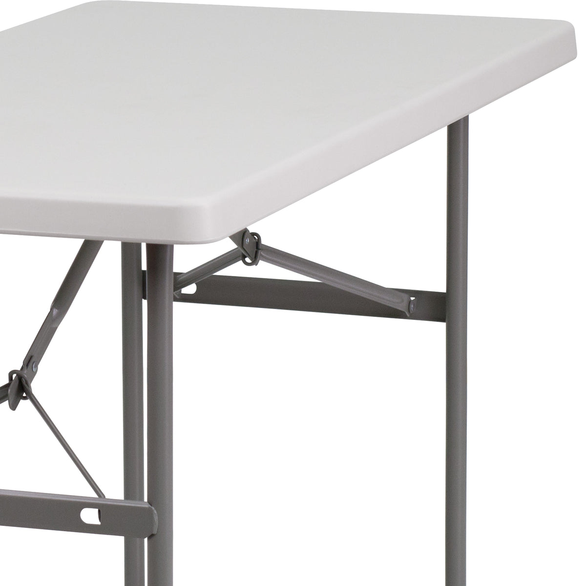 4-Foot Granite White Plastic Folding Table - Banquet / Event Folding Table