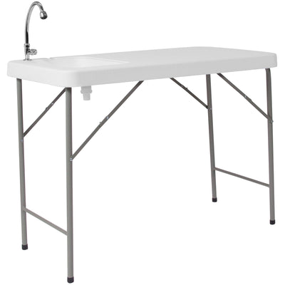4-Foot Portable Fish Cleaning Table / Outdoor Camping Table and Sink - View 1