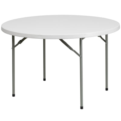 4-Foot Round Plastic Folding Table - View 1