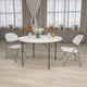 4-Foot Round Granite White Plastic Folding Table - Banquet / Event Folding Table