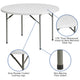 4-Foot Round Granite White Plastic Folding Table - Banquet / Event Folding Table