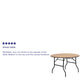 4-Foot Round Wood Folding Banquet Table with Clear Coated Finished Top