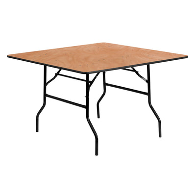 4-Foot Square Wood Folding Banquet Table - View 1