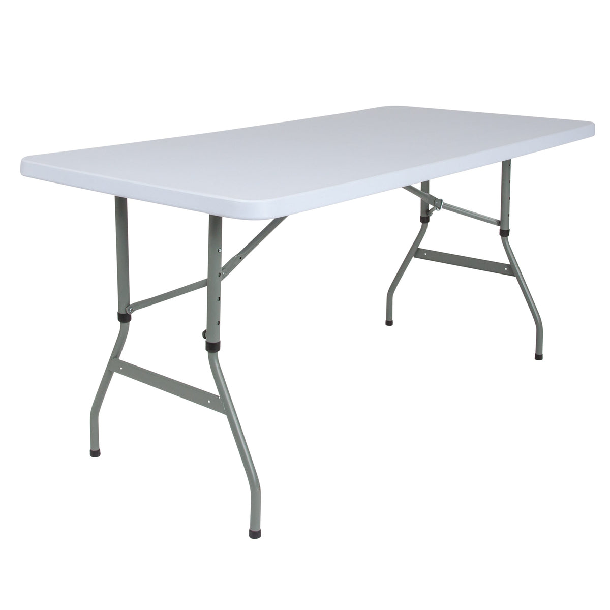 4.93-Foot Height Adjustable Granite White Plastic Folding Table - Activity Table