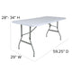 4.93-Foot Height Adjustable Granite White Plastic Folding Table - Activity Table