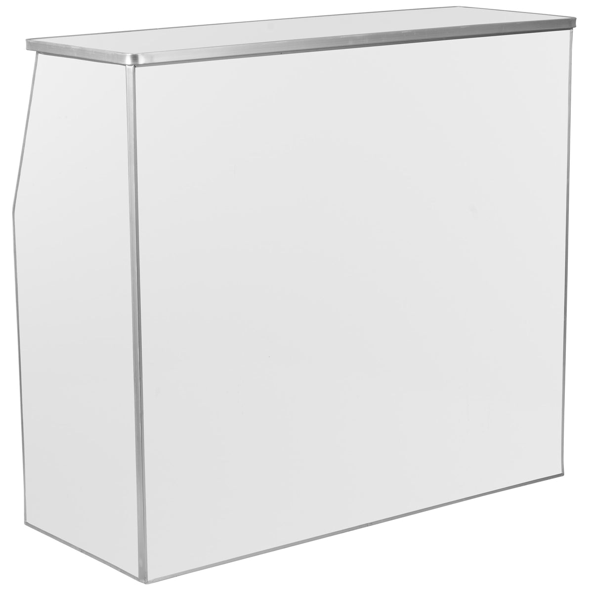 White |#| 4' Black Marble Laminate Foldable Bar - Portable Event Bar - Caterer/Bartendar