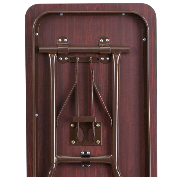5-Foot Mahogany Melamine Laminate Folding Training/Seminar Table - Event Table