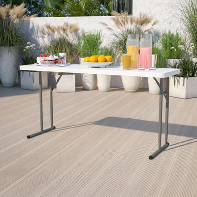 5-Foot Plastic Folding Training Table - View 2