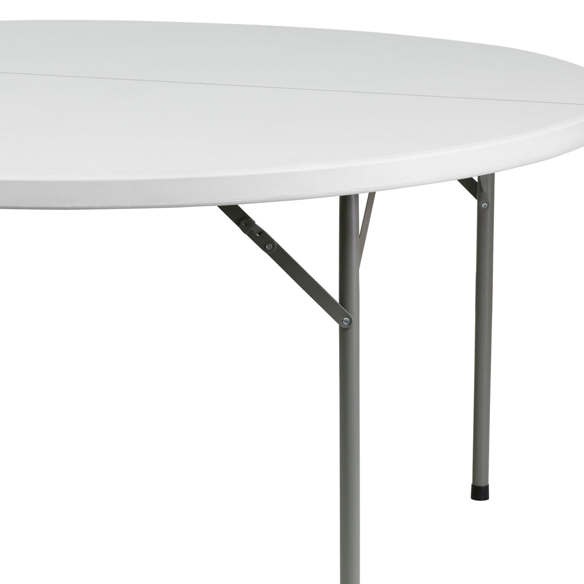 5-Foot Round Granite White Plastic Folding Table - Banquet / Event Folding Table