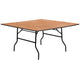 5-Foot Square Wood Folding Banquet Table - Event & Catering Table