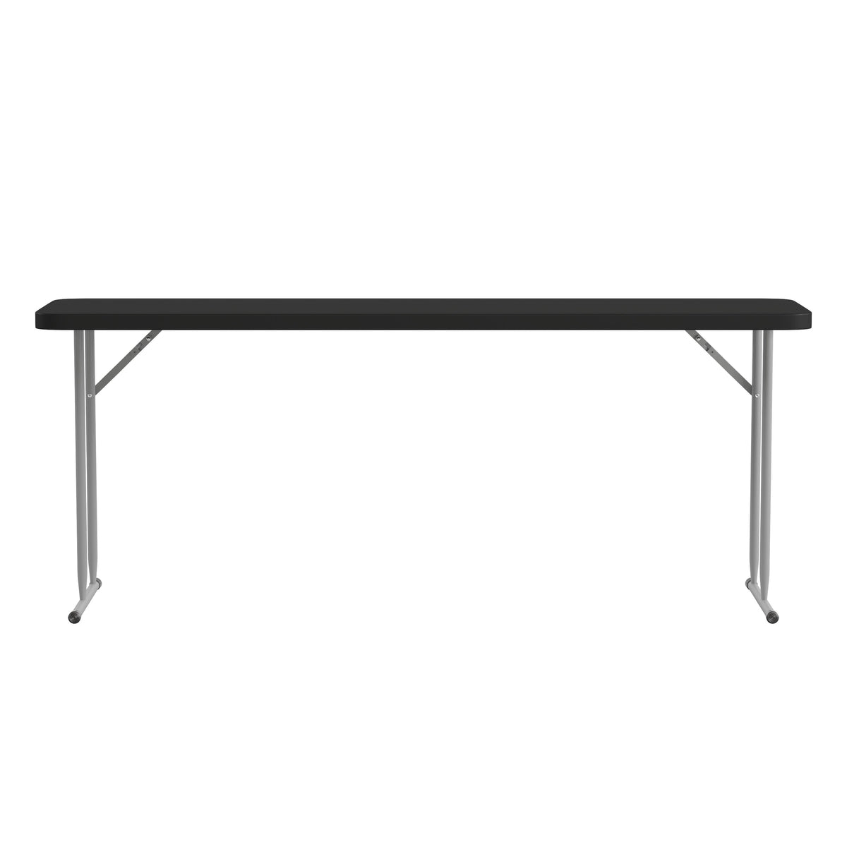 Black |#| 6-Foot Inch Rectangle Black Plastic Folding Training / Seminar Table