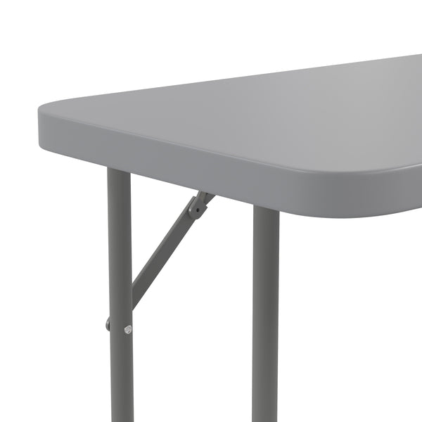 Gray |#| 6-Foot Inch Rectangle Gray Plastic Folding Training / Seminar Table