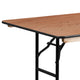 6-Foot Rectangular Wood Folding Banquet Table with Clear Coated Finished Top