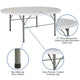 6-Foot Round Bi-Fold Granite White Plastic Event Folding Table with Handle