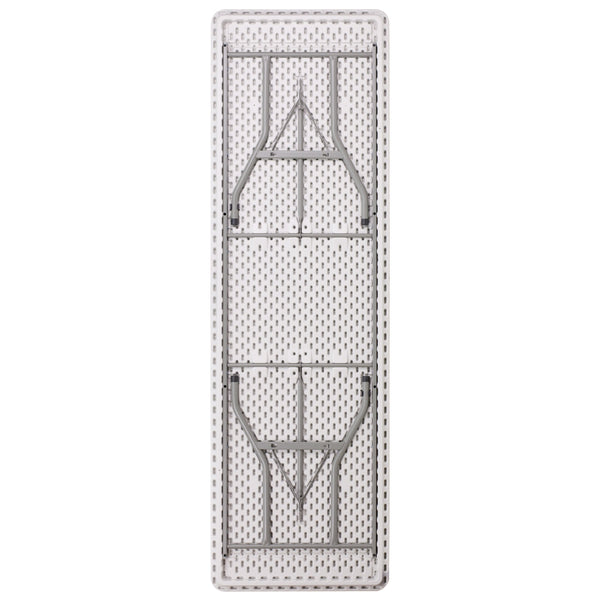 8-Foot Granite White Plastic Folding Table - Banquet / Event Folding Table