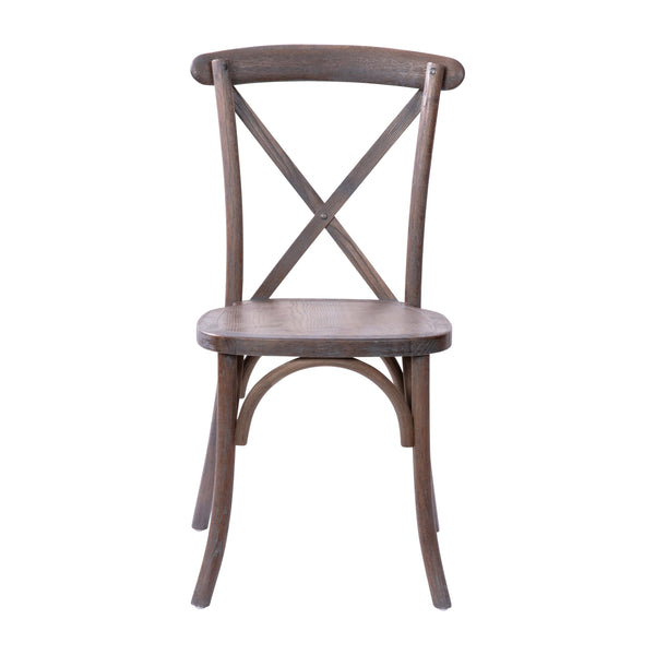 Dark Driftwood |#| Gray Wash Dark Driftwood X-Back Dining Chairs