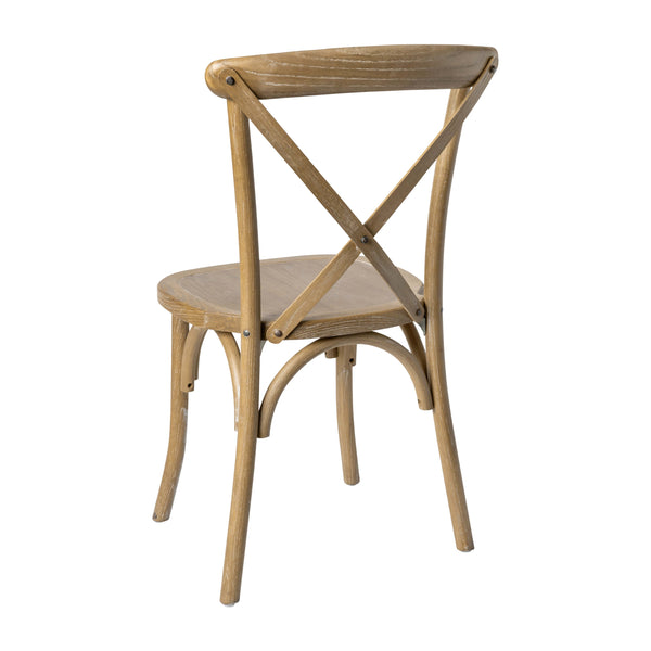 Medium Natural White Grain |#| Medium Natural With White Grain X-Back Chair