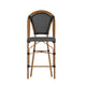 Black & White/Natural Frame |#| All-Weather Commercial Paris Stool with Bamboo Print Metal Frame-Black/White