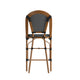 Black & White/Natural Frame |#| All-Weather Commercial Paris Stool with Bamboo Print Metal Frame-Black/White