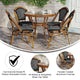Black & White Rattan/Natural Frame |#| Indoor/Outdoor Commercial Bistro Set with Table and 4 Chairs in Blk/Wht