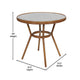 Black & White Rattan/Natural Frame |#| Indoor/Outdoor Commercial Bistro Set with Table and 4 Chairs in Blk/Wht