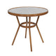 Black & White Rattan/Natural Frame |#| Indoor/Outdoor Commercial Bistro Set with Table and 4 Chairs in Blk/Wht