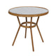 Navy & White Rattan/Natural Frame |#| Indoor/Outdoor Commercial Bistro Set with Table and 4 Chairs in Navy/Wht