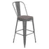 Carly Commercial Grade 30" High Metal Indoor-Outdoor Bar Height Stool with Back and Polystyrene Seat